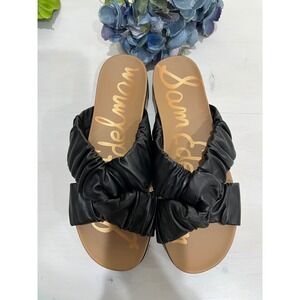 Sam Edelman Ruched Slide Sandals Comfortable Slip On Black Size‎ 8.5